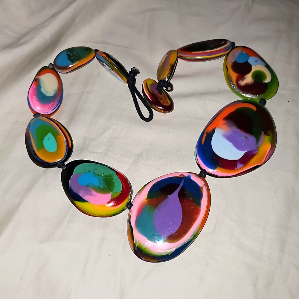 Jackie Brazil Multi Colored Resin Necklace
